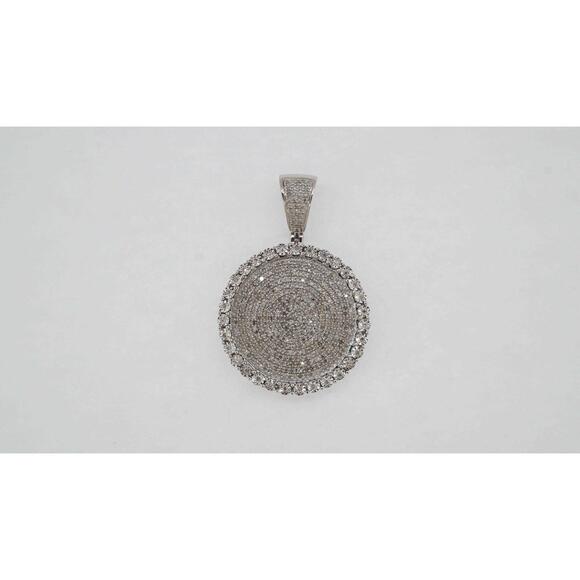 Estate Sale Diamond Pendant 10k White Gold 1.70 TCW Vintage Jewelry